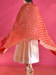 Red Georgette Zari Dupatta