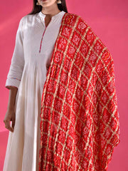 Red Gajji Silk Zari Dupatta