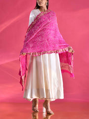 Pink Gajji Silk Zari Dupatta