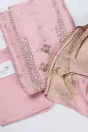 Pink Silk Unstitched Suit Set