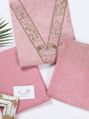 Pink Tissue Unstitched Suit Set