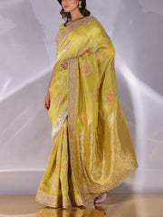 Green Tissue Gota Patti saree