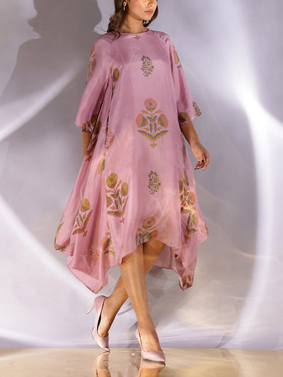 Onion Pink Cotton Silk Dress