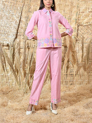 Powder Pink Cotton Co Ord Set