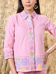 Powder Pink Cotton Co Ord Set