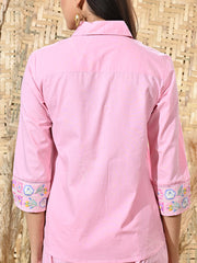 Powder Pink Cotton Co Ord Set