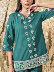 Green Cotton Co Ord Set