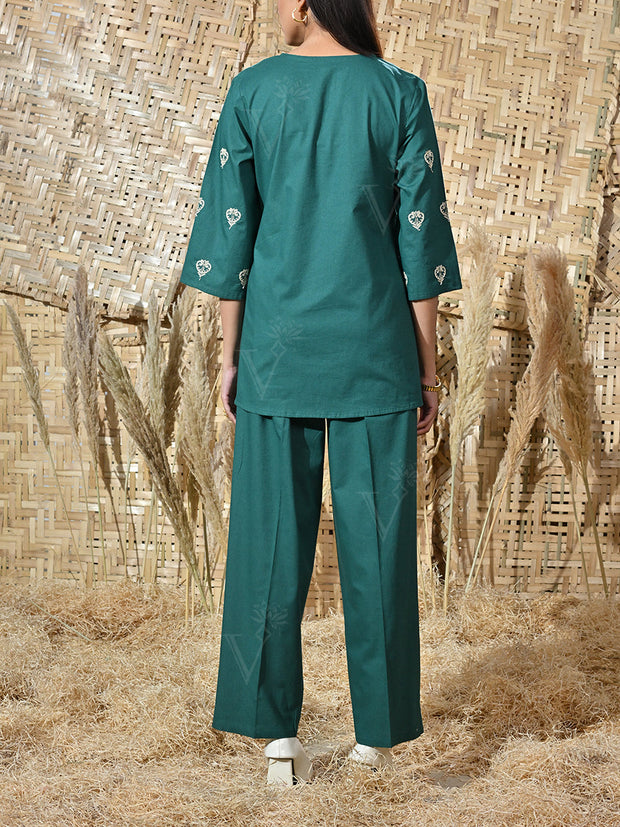 Green Cotton Co Ord Set
