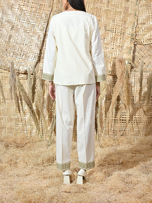 Cream Cotton Co Ord Set