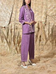 Purple Cotton Co Ord Set