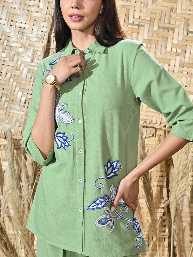 Green Cotton Co Ord Set