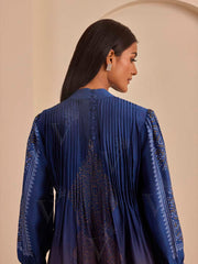 Blue and Ochre Bandhani Printed Kurta and Pant Set