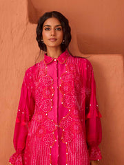 Pink Bandhani Printed Top and pant