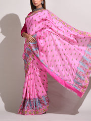 Pink Bemberg Highlighted Saree