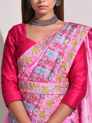 Pink Bemberg Highlighted Saree