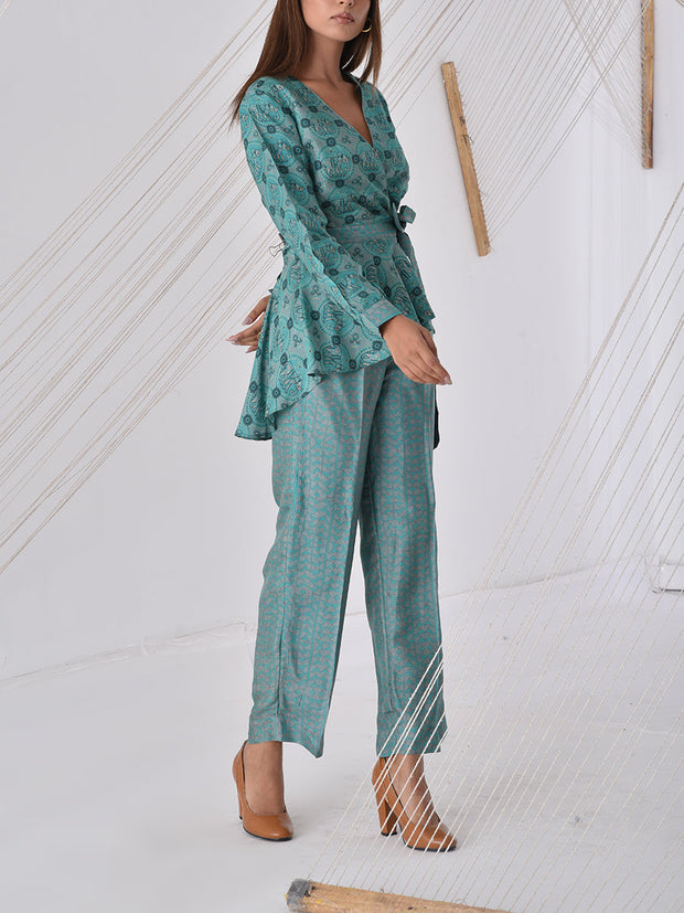 Pine Green Vasansi Silk Co-ord Set