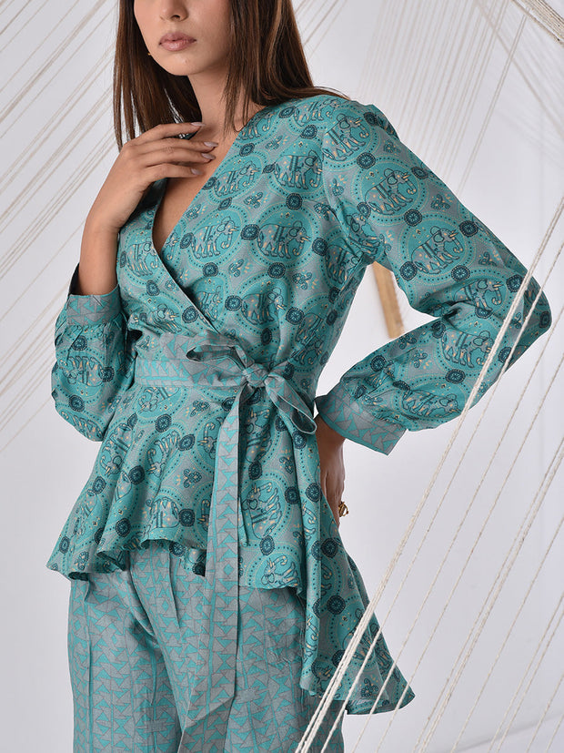 Pine Green Vasansi Silk Co-ord Set