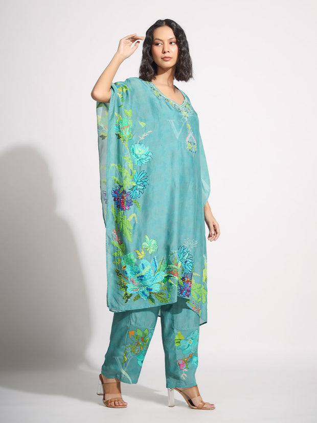 Aqua Print Kaftan