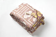 Tripolia Yellow Sapphire Silk Cotton Reversible Jaipur Quilt