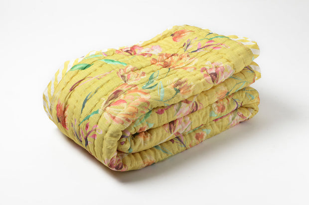 SOUNDARYA Turmericglow Silk Cotton Reversible Quilt