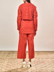 Red Cotton Co-ord Set