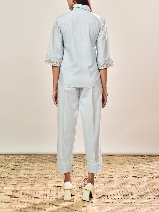 Powder Blue Cotton Co-ord Set