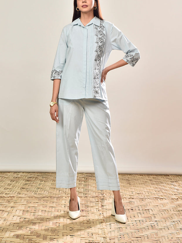 Powder Blue Cotton Co-ord Set
