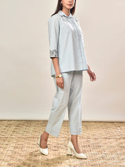 Powder Blue Cotton Co-ord Set