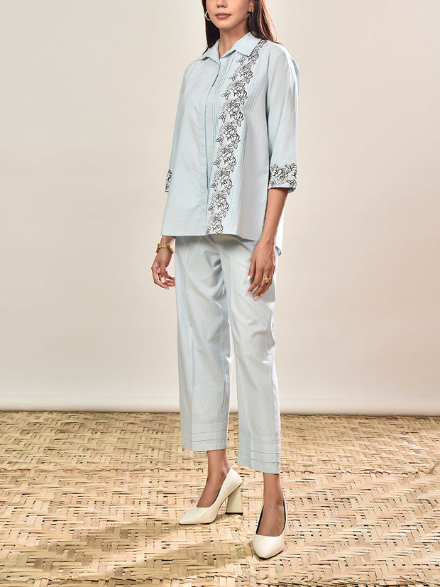 Powder Blue Cotton Co-ord Set