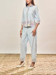 Powder Blue Cotton Co-ord Set