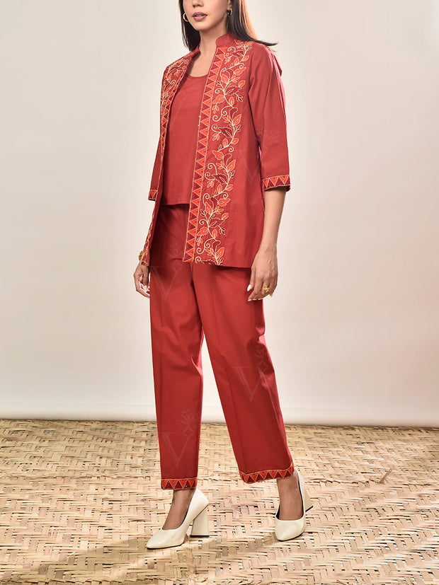 Rust Orange Cotton Co-ord Set