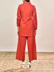 Red Cotton Co-ord Set