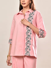 Powder Pink Cotton Co-ord Set