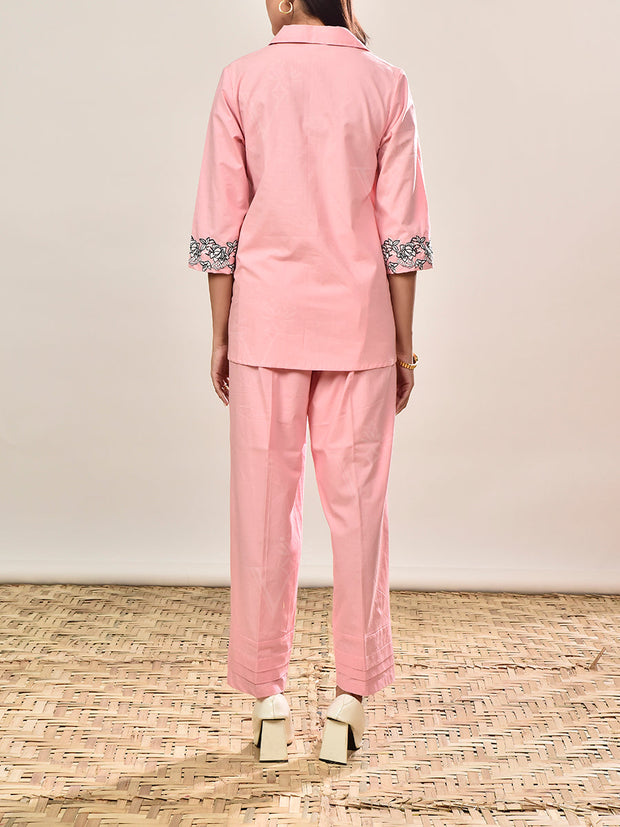 Powder Pink Cotton Co-ord Set