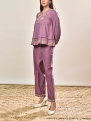 Purple Cotton Co-ord Set