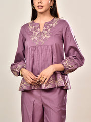 Purple Cotton Co-ord Set