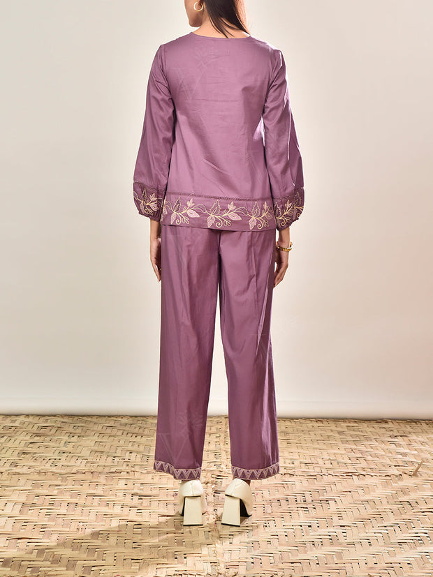 Purple Cotton Co-ord Set
