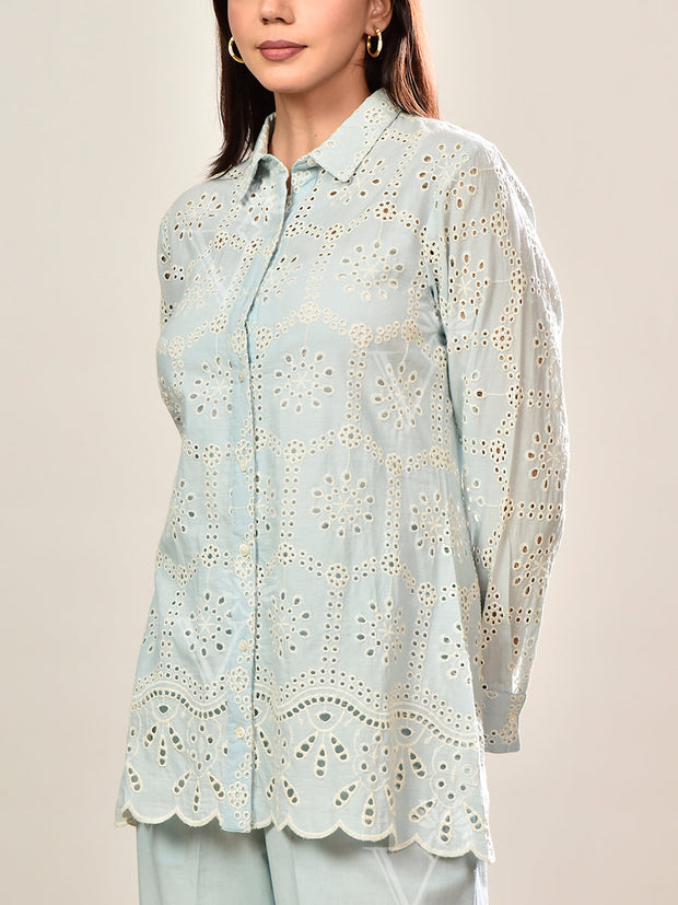 Blue Cotton Co-ord Set