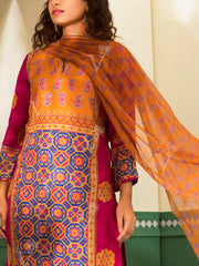 Pink and Mustard Vasansi Silk Suit Set