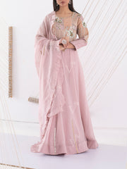 Pink Silk Embroidered Gown