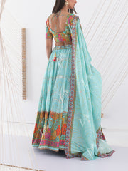 Sea Green Vasansi Silk Lehenga Set