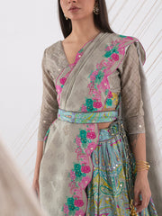 Grey Vasansi Silk Lehenga Set