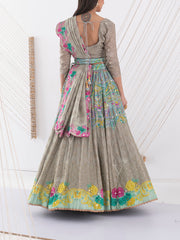 Grey Vasansi Silk Lehenga Set