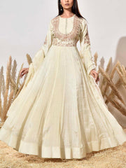 Ivory Tissue Embroidered Gown