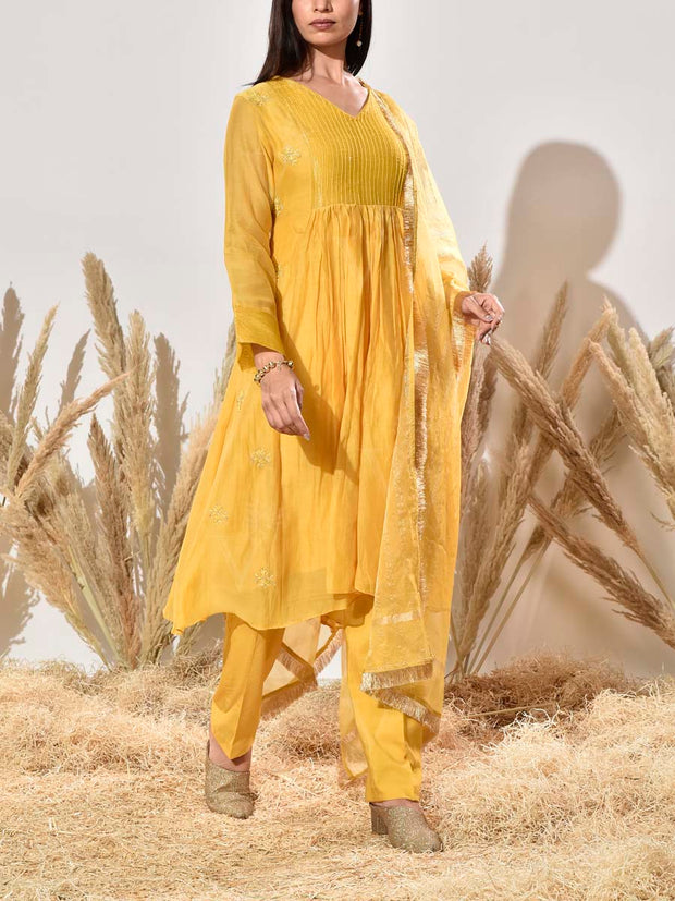 Yellow Cotton Suit Set