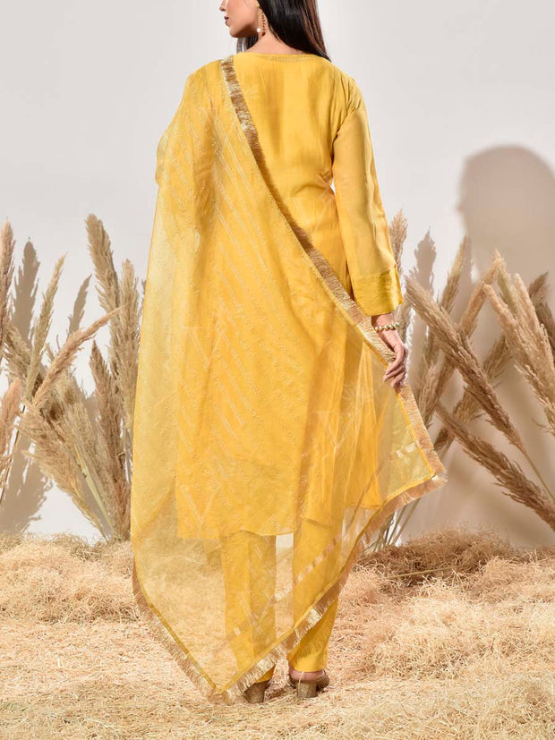 Yellow Cotton Suit Set