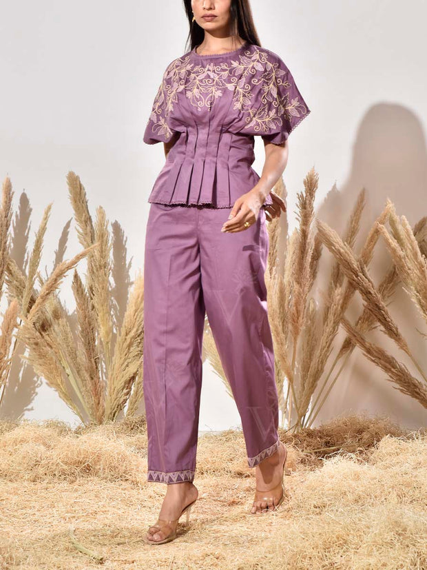 Purple Cotton Co Ord Set