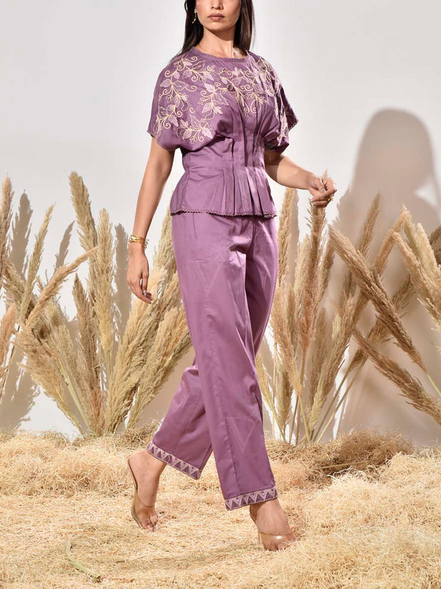 Purple Cotton Co Ord Set