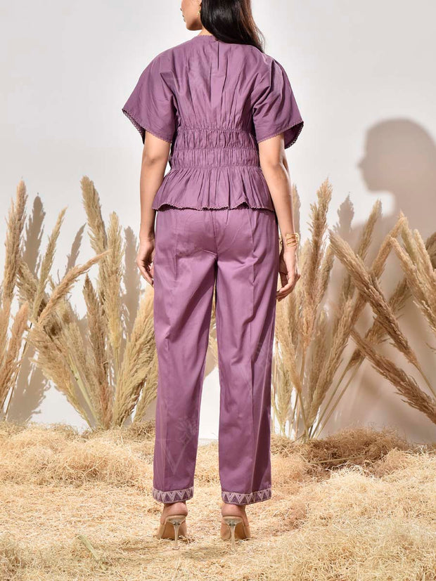 Purple Cotton Co Ord Set