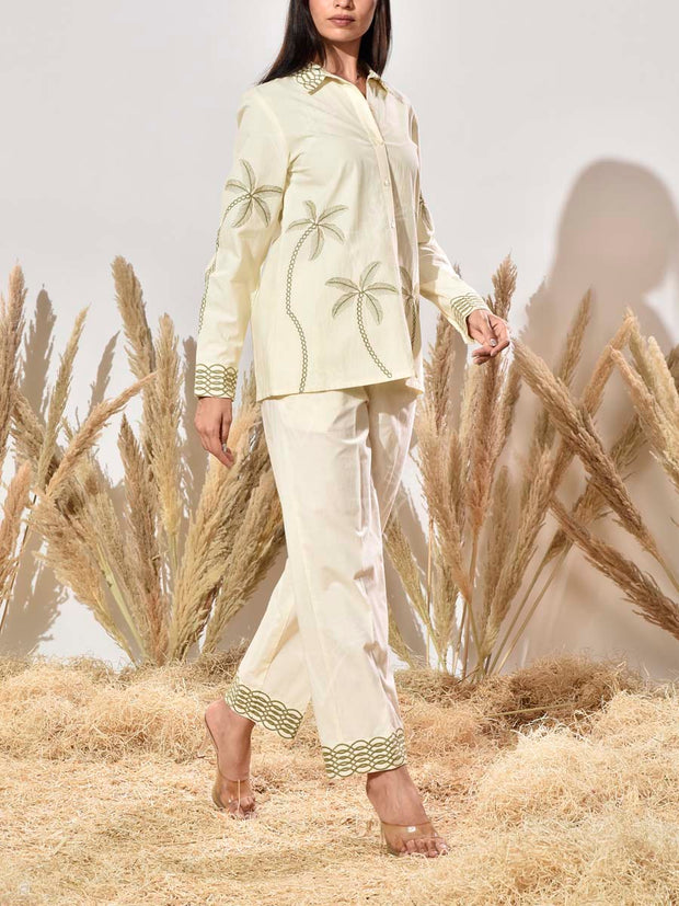 Cream Cotton Co ord Set